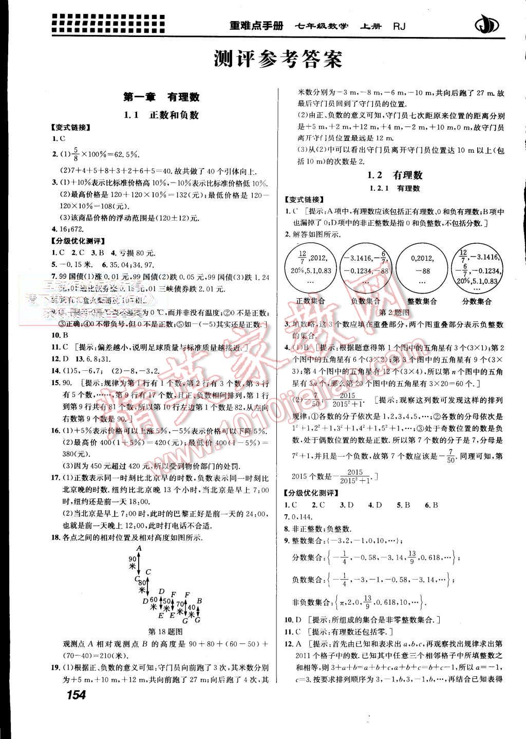 2015年重难点手册七年级数学上册人教版