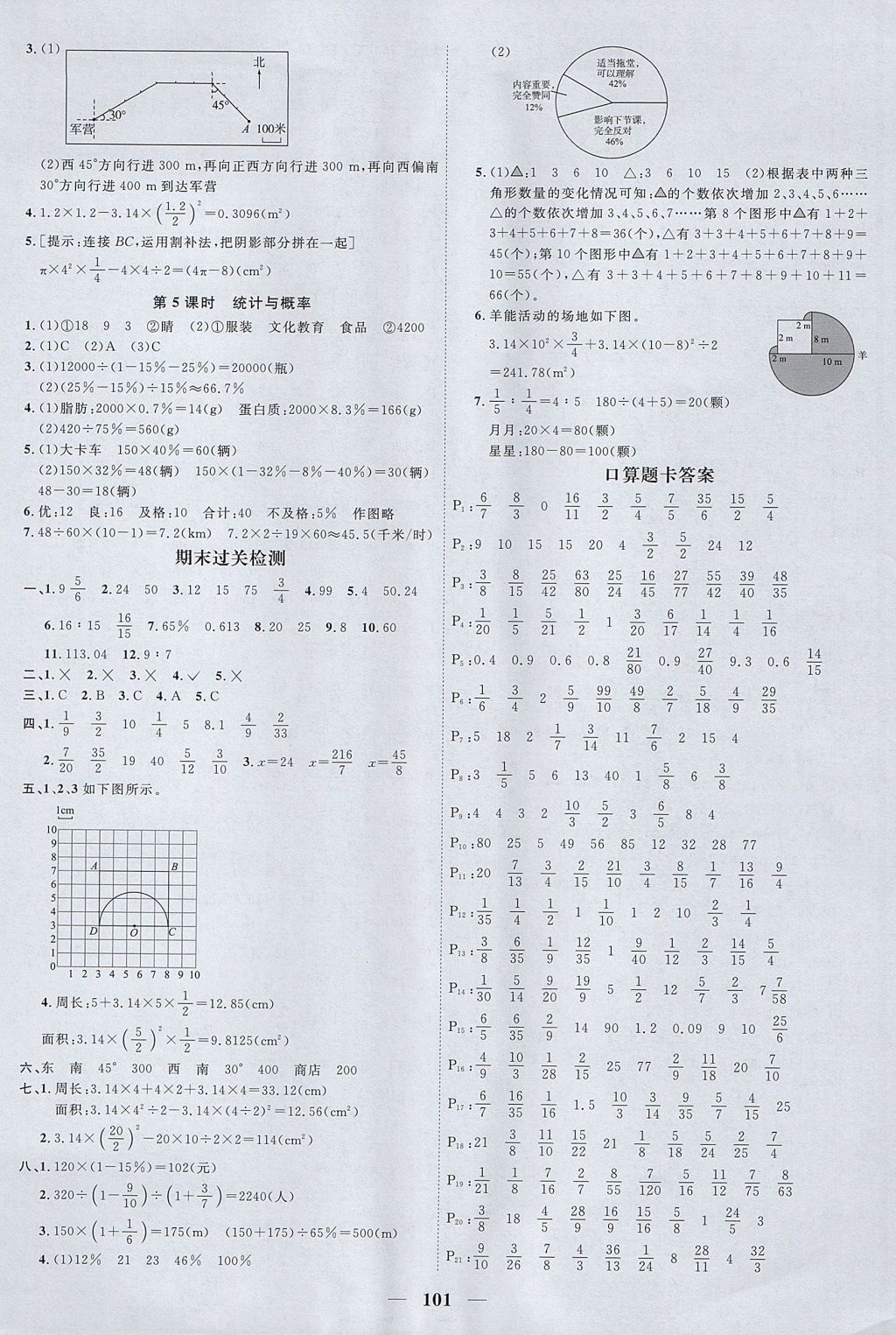 2017年阳光同学课时优化作业六年级数学上册人教版答案