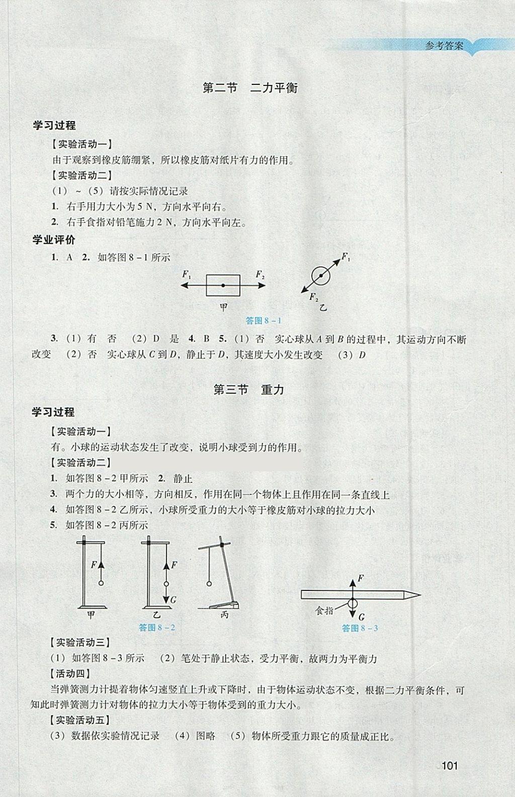 2018年阳光学业评价八年级物理下册人教版答案精英家教网