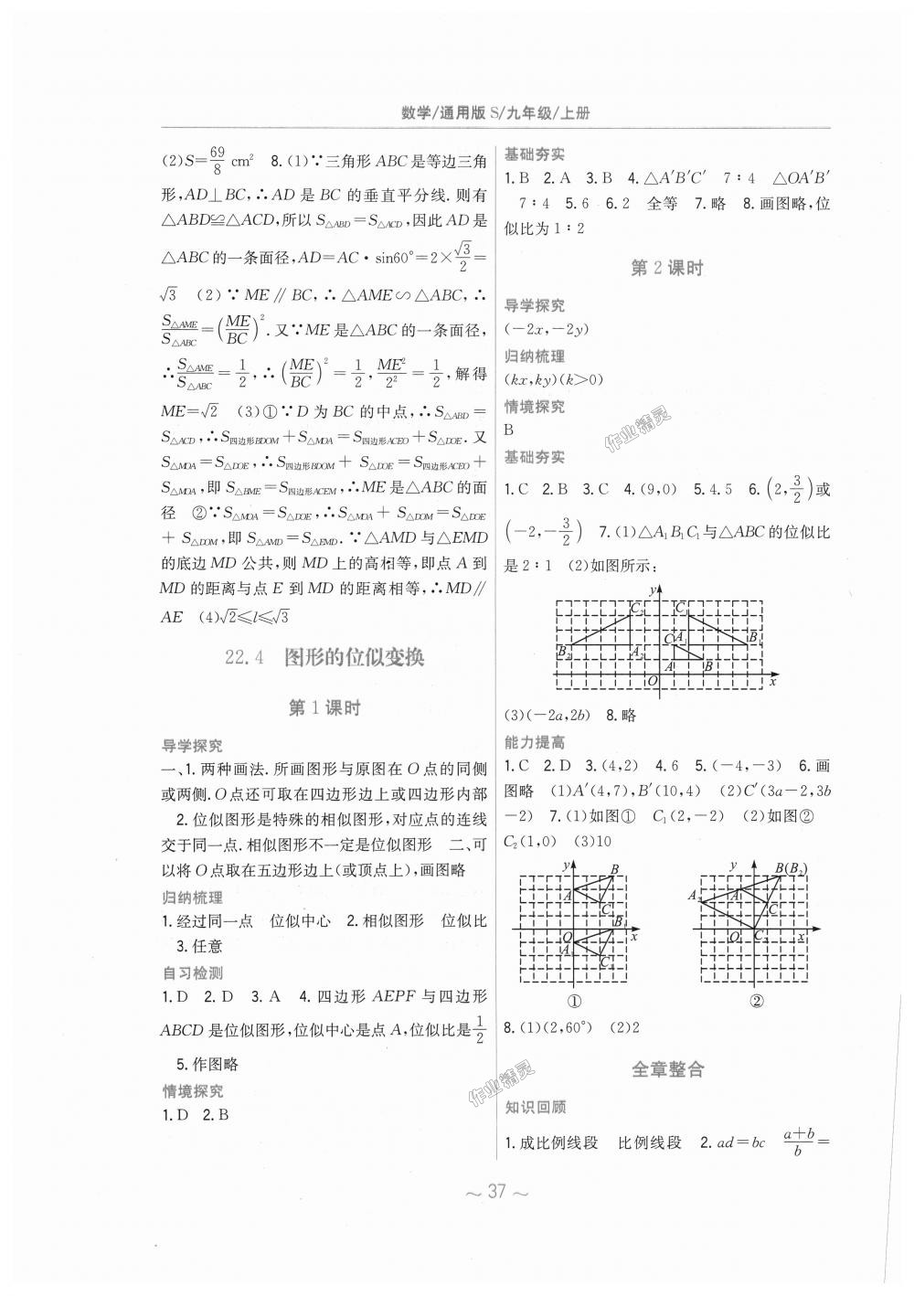 九年级数学上册沪科版通用版s 第17页 参考答案 分享练习册得积分