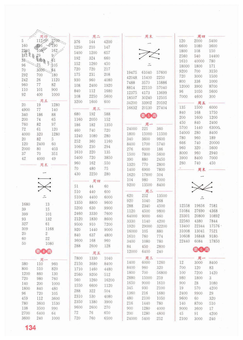 2019年通城学典小学数学计算能手四年级下册苏教版