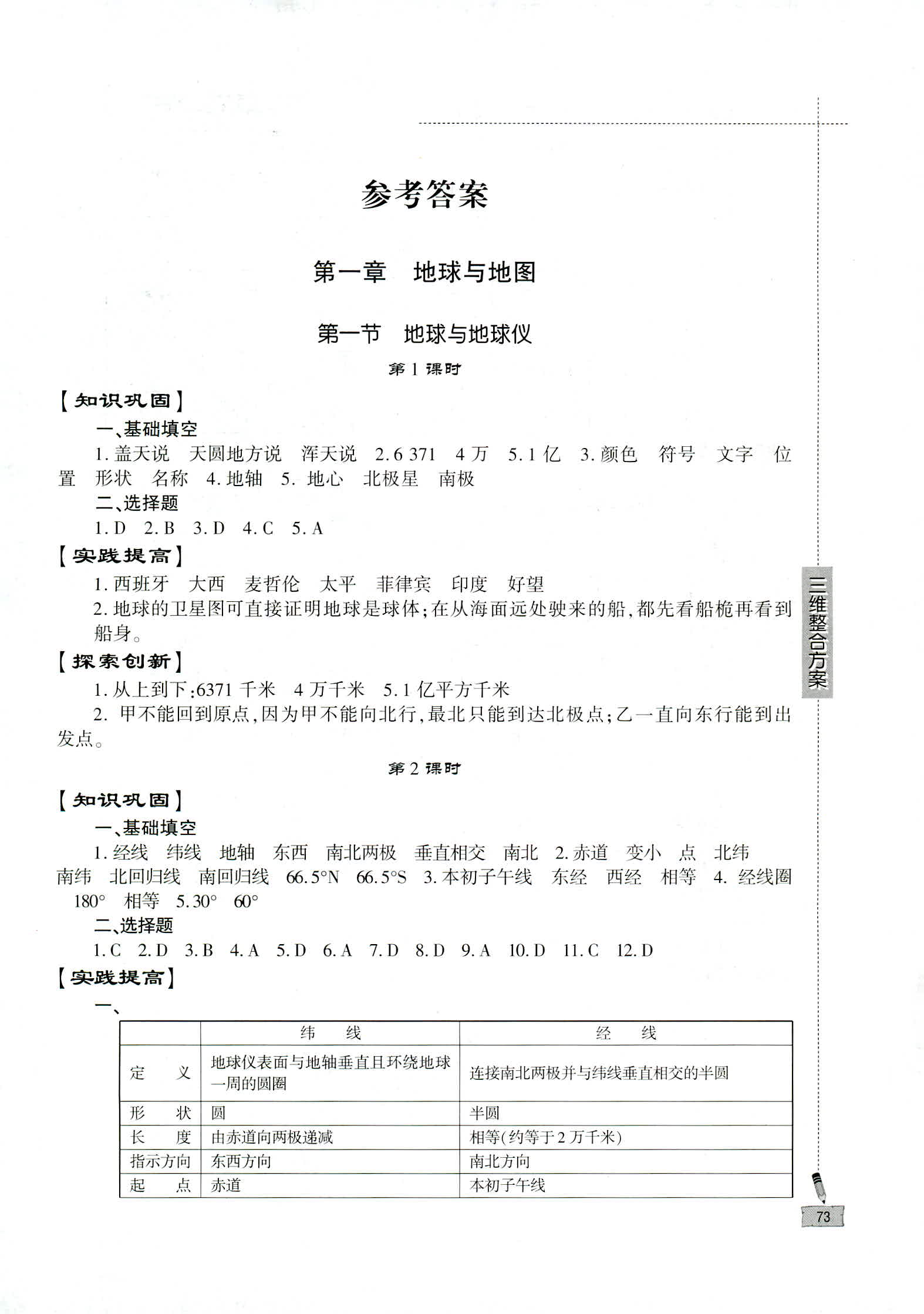 2018年仁爱地理同步练习册七年级上册