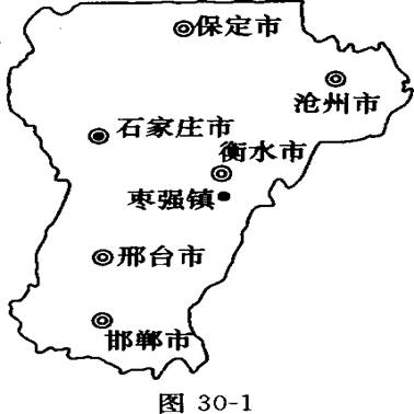 考题2 (典型例题料:枣强镇是河北省的一个小乡镇,它位于人口稠密