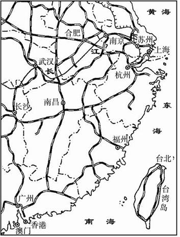 答案:京广线 武汉 黄鹤楼 长江 九江