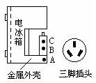 (3)用笔画线代替导线,将图16中电冰箱的a接线柱正确连入三角插头中