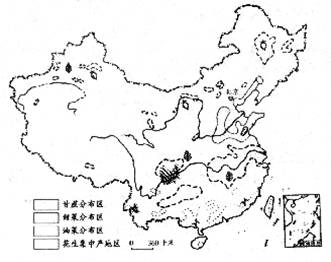 21.读中国油料作物和糖料作物分布区图,回答下列问题.(10分)