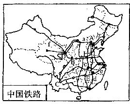 读中国铁路图,回答下列问题:(共5分,每空0.