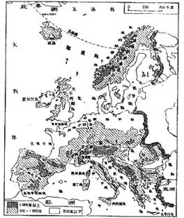 26.读"欧洲西部地形图",回答
