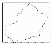 19,根据新疆轮廓图,画出重要的山脉和盆地,并说出新疆的地形特点(5分)