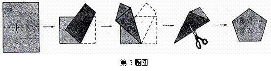 用折纸的方法.可以直接剪出一个正五边形.折纸过程.