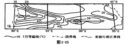 (二)年等降水量线和太阳辐射量等值线