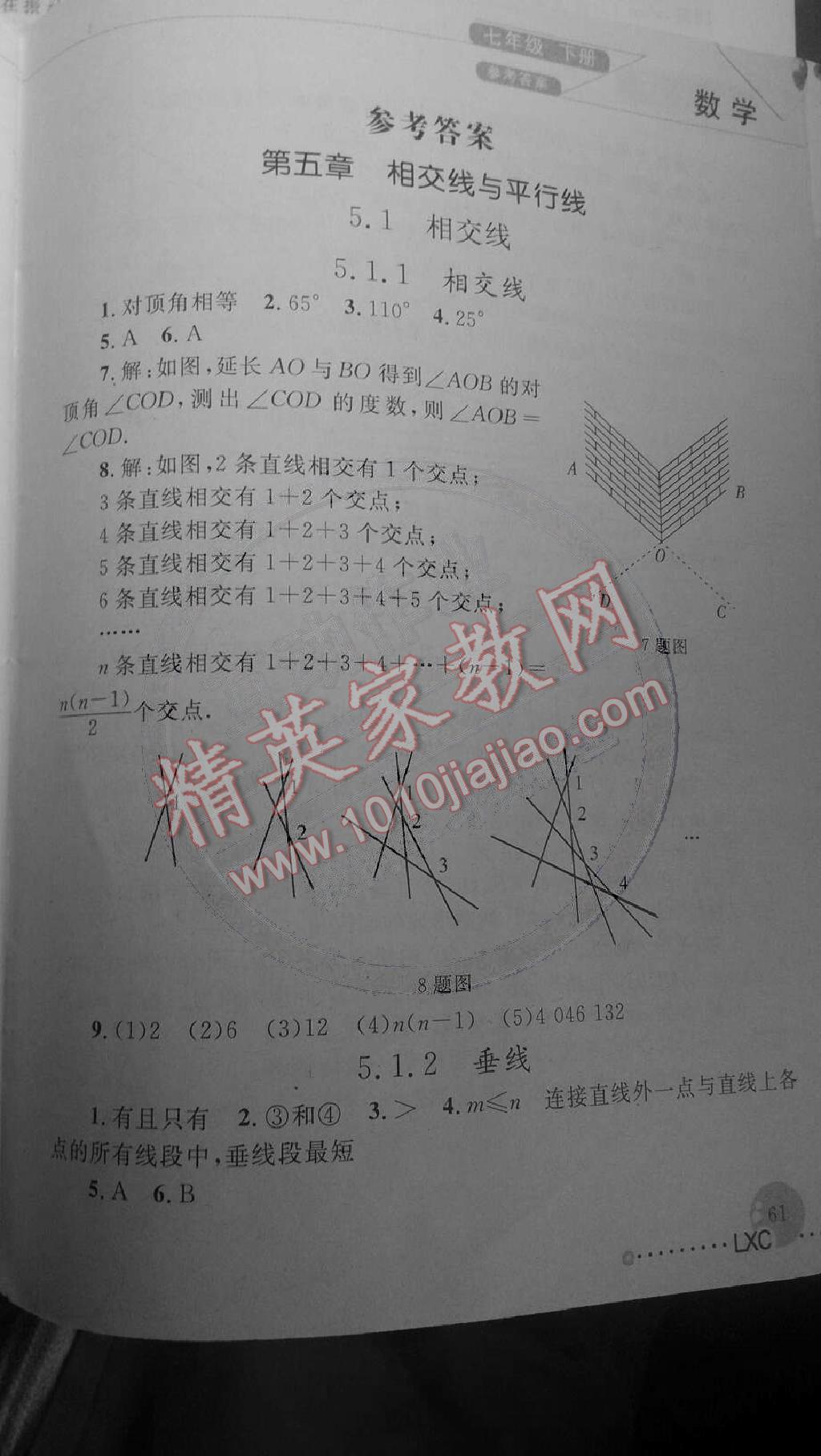 2014年练习册七年级数学下册人教版答案—青夏教育精英家教网