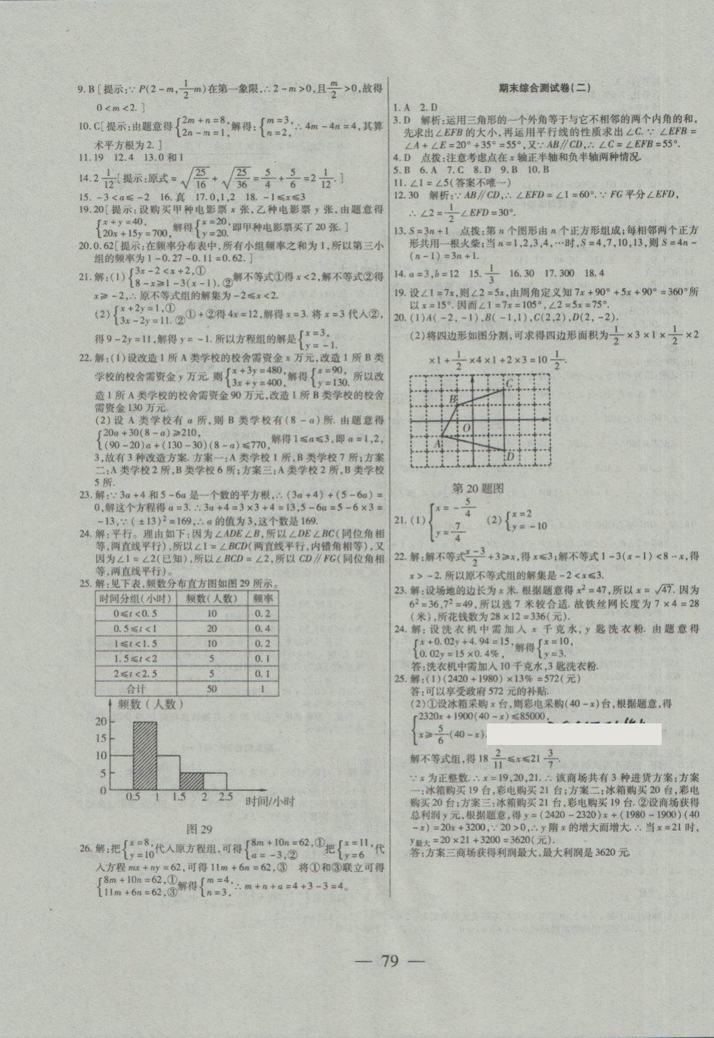 2018年名师金考卷七年级数学下册人教版答案—青夏教育精英家教网