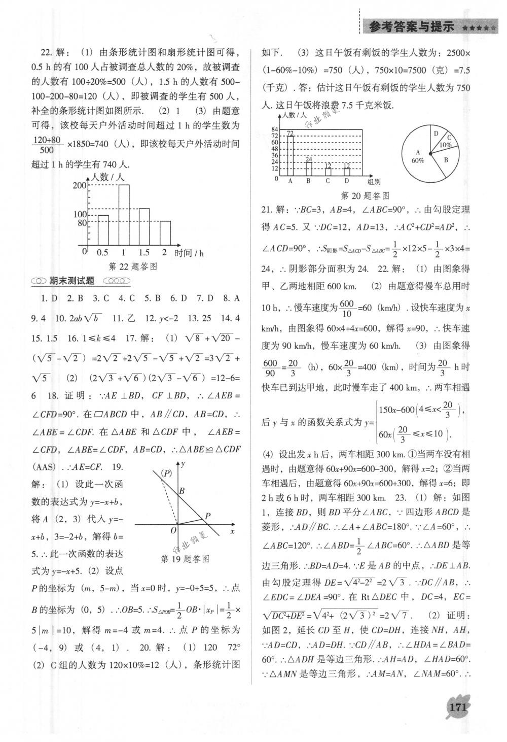 2018年新课程能力培养八年级数学下册人教版d版答案—青夏教育精英