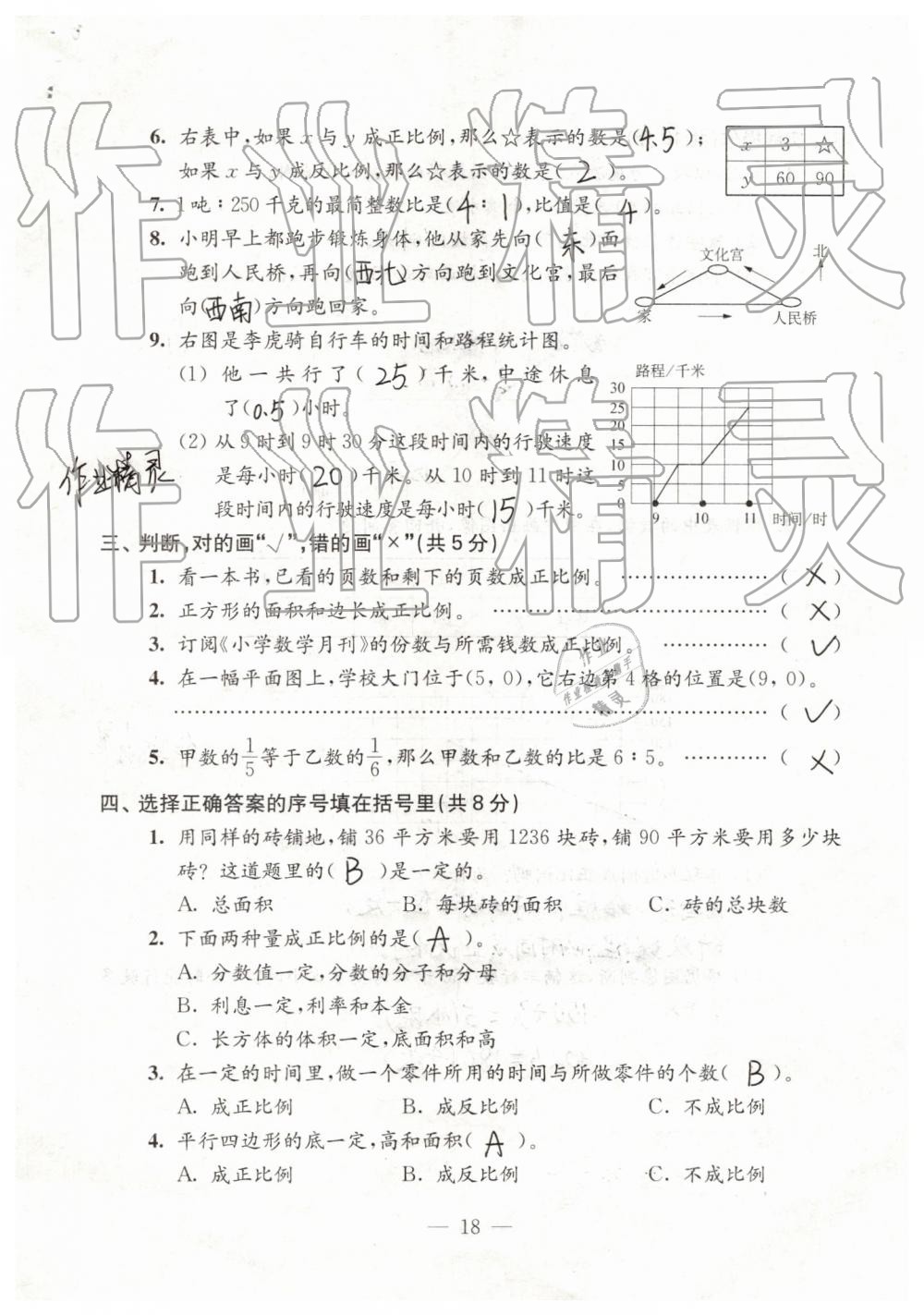 2019年强化拓展卷小学数学六年级下册苏教版提优版答案—精英家教网