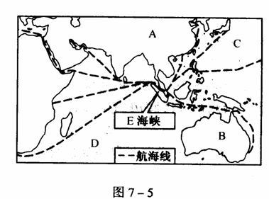 14.读马六甲海峡示意图7-5,回答问题