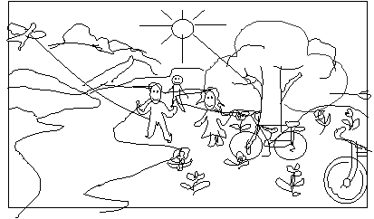 now29children are30a31in the park. they are standing32a river.