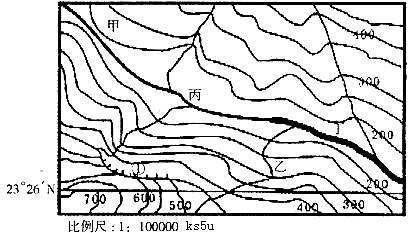 下圖是我國東部某地等高線地形圖.