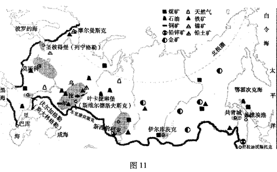 俄罗斯矿产资源分布图片